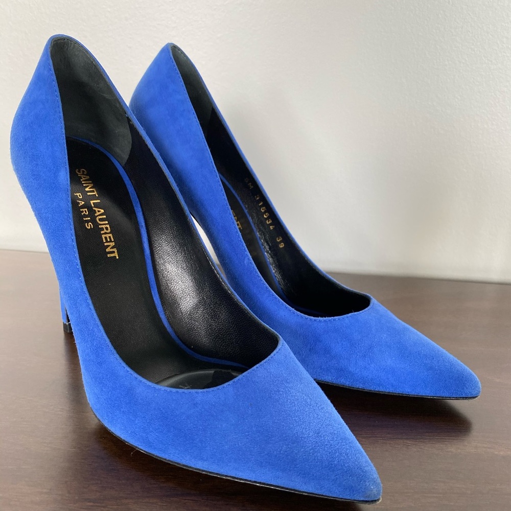 Blue YSL suede pumps size 39
